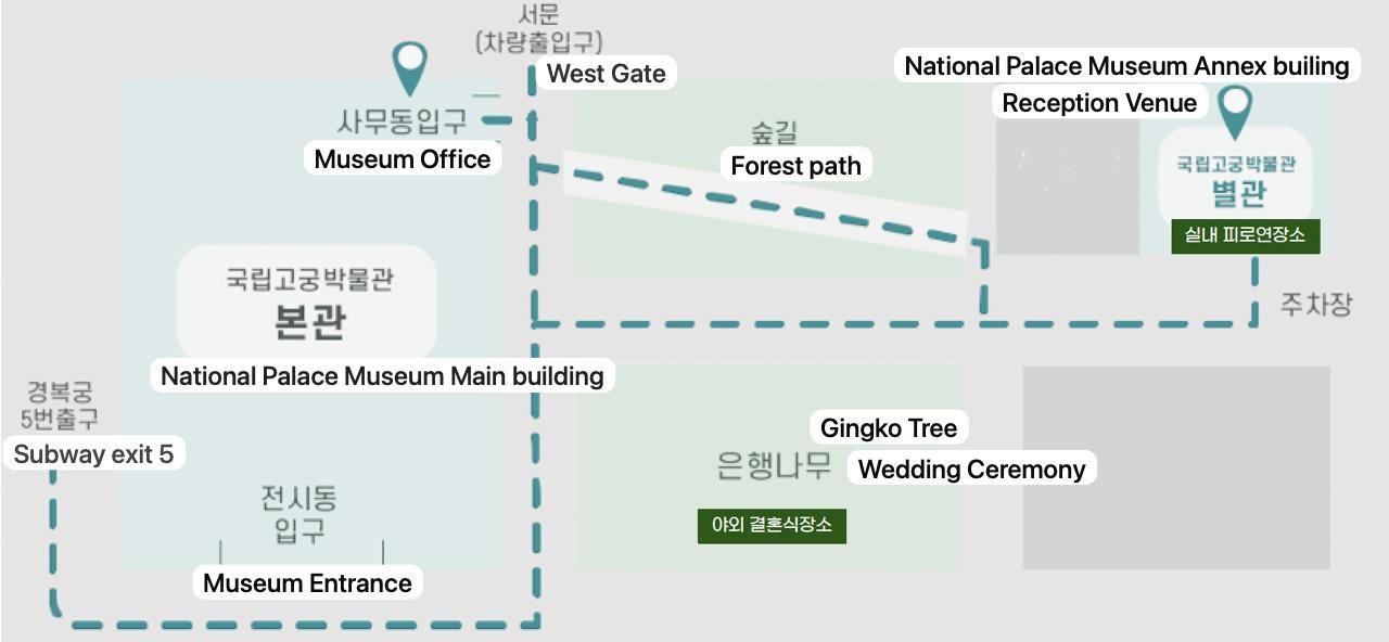 Map of the wedding venues at Gyeongbokgung